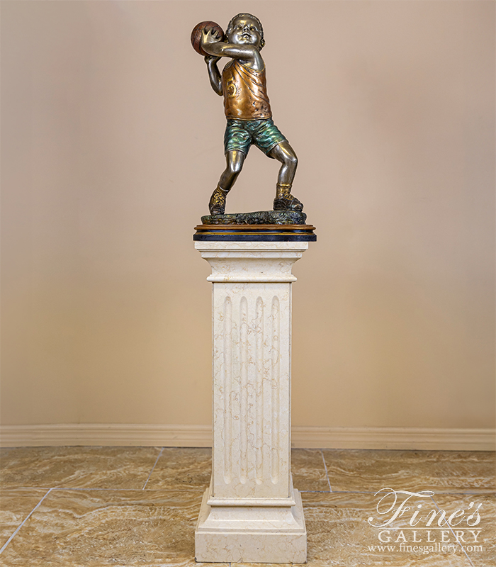 Bronze Statues  - Young Basketball Player Bronze Statue - BS-186